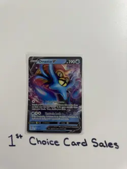 Omastar V 035/195 Ultra Rare Silver Tempest Pokemon TCG Pack Fresh Near Mint NM - Image 1
