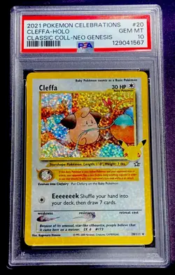 2021 Pokemon Celebrations Classic Collection #20 CLEFFA HOLO PSA 10 GEM MINT - Image 1