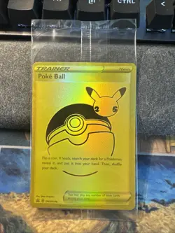 SEALED SWSH146 Poke Ball Gold Full Art Celebrations Pokemon TCG Promo Card - Image 1