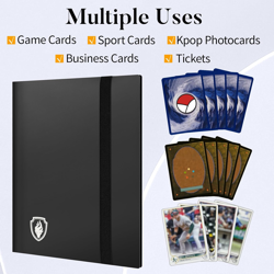 Heavy Duty 9 Pocket Card Binder Holds 360 Cards, Black Side-Loading Album - Image 3