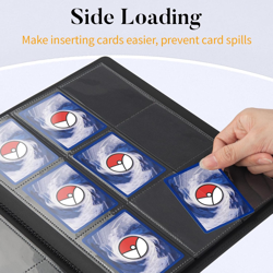 Heavy Duty 9 Pocket Card Binder Holds 360 Cards, Black Side-Loading Album - Image 5