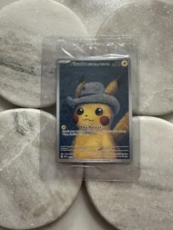Pokemon Pikachu with Grey Felt Hat SVP 085 Van Gogh Promo Card - Sealed - Image 1