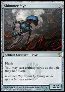 Shimmer Myr -Foil Medium Play MTG Mirrodin Besieged - Image 1