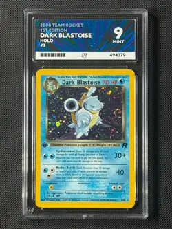 ACE 9 Dark Blastoise 3/82 1st Edition Pokemon Card WOTC Team Rocket Holo MINT - Image 1