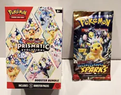 Pokemon 1 Prismatic Evolutions Booster Bundle and 1 Surging Sparks (10 cards) - Image 1
