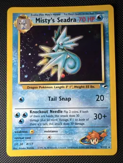 Misty's Seadra (Prerelease) 009/132 Wotc Promo Holo Pokemon Card Nm Swirl - Image 1
