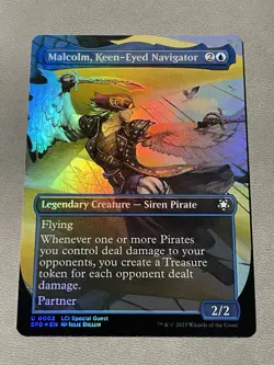 Malcolm, Keen-Eyed Navigator - Foil - Borderless NM MTG Lost Caverns of Ixalan - Image 1