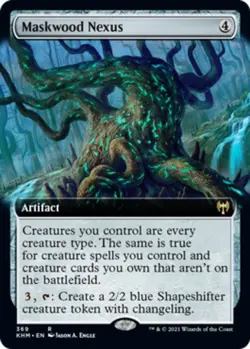 MTG Maskwood Nexus - Foil - Extended Art, Light Play, English Kaldheim - Image 1