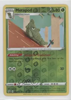Metapod Reverse Foil Pokemon Sword & Shield Rebel Clash #002 - Image 1