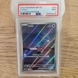 2023 POKEMON OBF EN-OBSIDIAN FLAMES ILLUSTRATION RARE #202 CLEFFA PSA 9 - Image 1