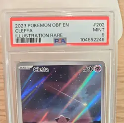 2023 POKEMON OBF EN-OBSIDIAN FLAMES ILLUSTRATION RARE #202 CLEFFA PSA 9 - Image 2