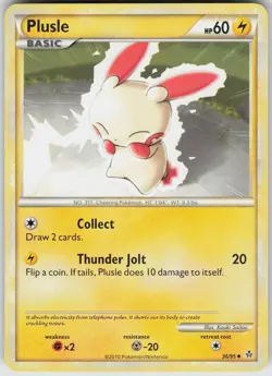 Pokemon Plusle 36/95 Unleashed Uncommon NM - Image 1