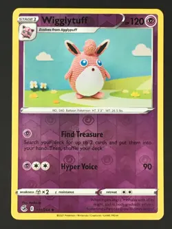 Pokemon TCG Wigglytuff 111/264 Reverse Holo SWSH Fusion Strike LP - Image 1