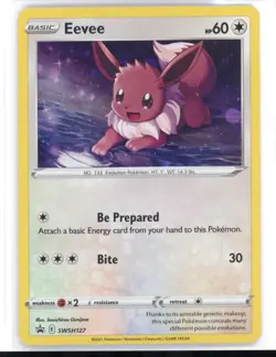 Eevee ??Swirl?? ?Cosmos Holo ? Black Star Promo ?? Pokemon SWSH127 NM 0321#288 - Image 1