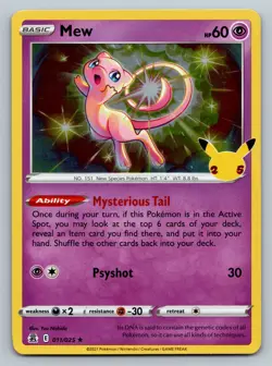Mew 011/025 Celebrations Holo Pokemon TCG LP - Image 1
