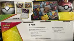Pokemon 3-Pack TCG Eevee Poke Ball Collection Factory Sealed Brand New - Image 1