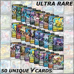 50 UNIQUE Pokemon V Cards ONLY ULTRA RARE Full Art Holo English Cards BULK LOT - Image 1