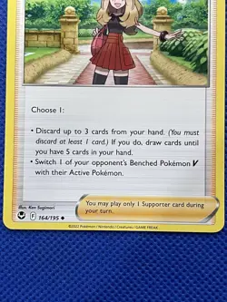 Serena 164/195 Silver Tempest Pokemon TCG Trainer Card NM + Cardsaver - Image 5