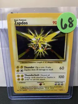 Pokemon TCG Zapdos Base Set Holo Unlimited Rare Card 16/102 - Image 3