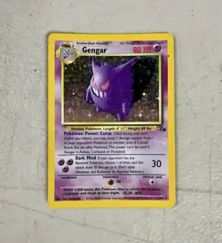 Pokemon TCG Gengar Fossil Holo Card 5/62 Unlimited Rare, LP Vintage - Image 1