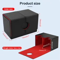 Card Deck Box for MTG Commander Deck PU Leather Double Deck Box Holds 200+ - Image 2