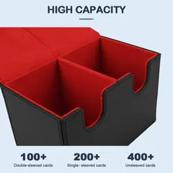 Card Deck Box for MTG Commander Deck PU Leather Double Deck Box Holds 200+ - Image 3