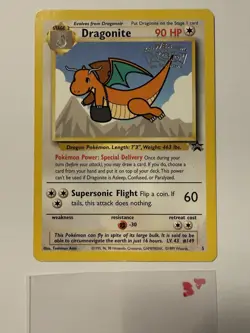 LP! Dragonite #5 Movie Black Star Promo WB Stamp WoTC Rare Pokemon TCG Card - Image 1