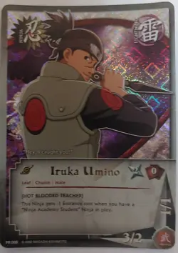 Iruka Umino Foil Promo Naruto Card * Diamond Foil Promo 008 * New Near Mint - Image 1