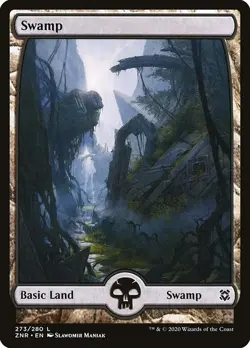 Lot of 20x FOIL Swamp #273 - ZNR Zendikar Rising - MTG Magic NM FULL ART LAND - Image 1