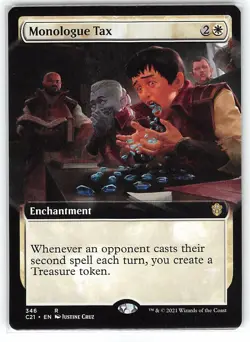 Monologue Tax *Rare* Magic MtG x1 Commander 2021 Extended Art - Image 1