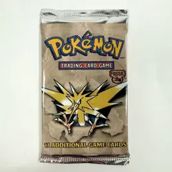 1999 Pokemon Fossil Booster Pack Zapdos, WOTC, Sealed, Vintage TCG UNWEIGHED - Image 1