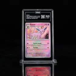 2025 Pokemon Prismatic Evolution Espeon Master Ball Reverse Holo TAG Graded - Image 1