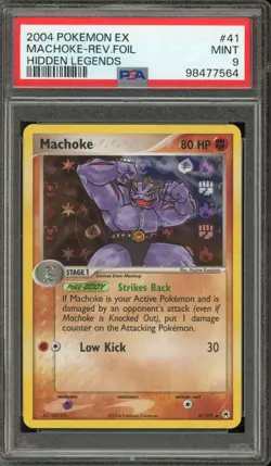Pokemon Machoke EX Hidden Legends Reverse Holo #41 PSA 9 Mint - Image 1