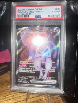 PSA 10 Team Rockets MEWTWO EX Pokemon TCG Destined Rivals 213/182 Gem Mint - Image 2