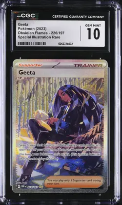 2023 POKEMON OBSIDIAN FLAMES GEETA SPECIAL ILLUSTRATION RARE 226/197 CGC 10 - Image 1