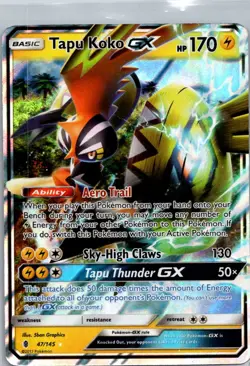 Pokemon TCG Tapu Koko-GX 47/145 Guardians Rising Holo D - Image 1