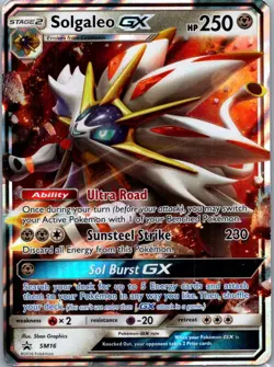Pokemon TCG Solgaleo-GX SM16 SM Black Star Promos Holo LP - Image 1