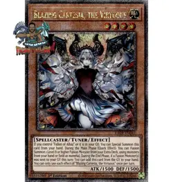 Yugioh! 1x Blazing Cartesia, the Virtuous RA04-EN041 Quarter Century Secret Rare - Image 1