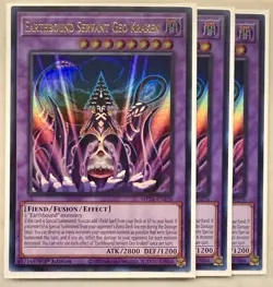 Yugioh! 3x Earthbound Servant Geo Kraken MP24-EN276 Ultra Rare 1st Ed NM - Image 1
