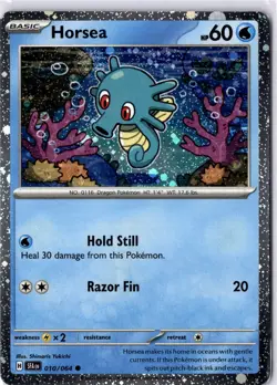 Horsea Cosmos Holo Shrouded Fable 010/064, NM Pokemon Card - Image 1