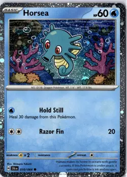Horsea Cosmos Holo Shrouded Fable 010/064, NM Pokemon Card - Image 1
