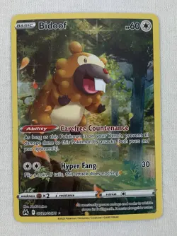 Bidoof GG27/GG70 Galarian Gallery Pokemon TCG Crown Zenith Holo Rare Card 2023 - Image 1
