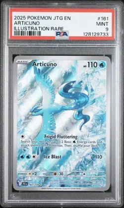 2025 POKEMON JTG EN-JOURNEY TOGETHER ILLUSTRATION RARE #161 ARTICUNO PSA 9 - Image 1