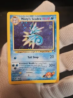 Pokemon TCG Misty's Seadra Prerelease Holo Card 9/132 Promo Grade Ready - Image 1