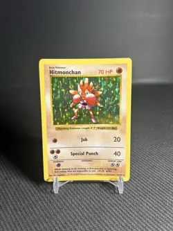 Pokemon TCG Hitmonchan 7/102 Base Set (Shadowless) Holo Rare LP/LP- - Image 1