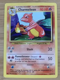 Pokemon TCG Charmeleon Base Set 24/102Regular Unlimited Uncommon - Image 1