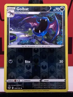 Golbat 104/195 Sword & Shield Pokemon TCG Reverse Holo Uncommon 2022 NM - Image 3