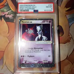 2003 POKEMON EX RUBY & SAPPHIRE #101 MEWTWO EX-HOLO PSA 8 - Image 1