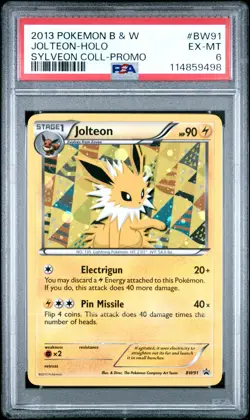 2013 POKEMON BLACK STAR PROMO JOLTEON #BW91 HOLO PSA 6 EX #114859498 - Image 1