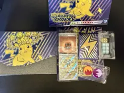 Surging Sparks Pokemon ETB Opened With The Magneton Promo (No packs) - Image 1